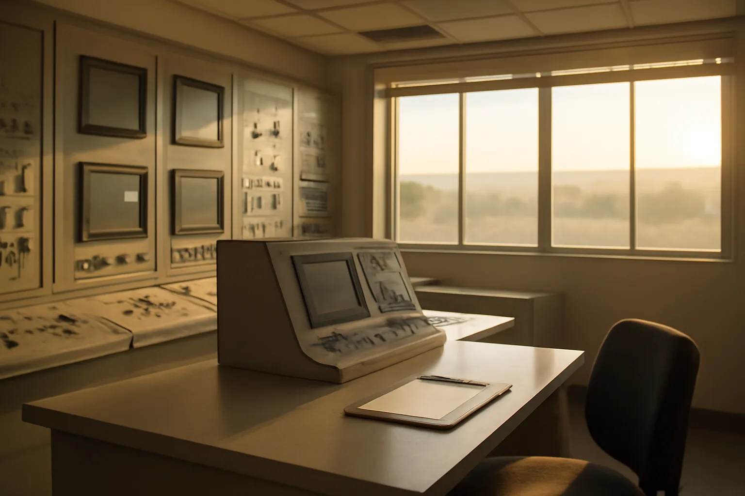 Inside a Colorado water treatment plant control room with monitoring panels and natural morning light
